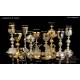 Antique Gold-Plated Solid-Silver Liturgical Cruet Set. France, 19th Century