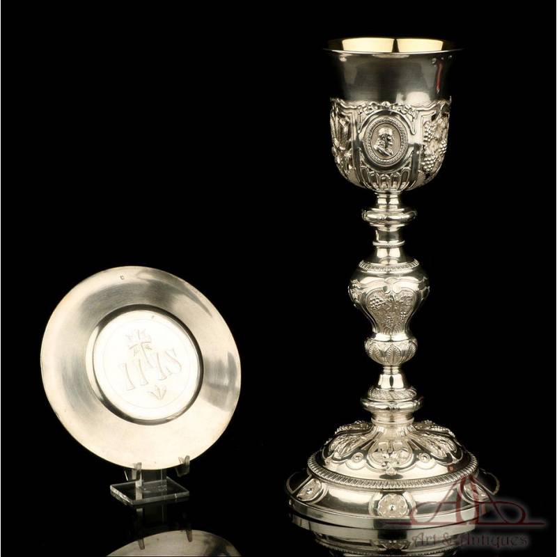 Antique Solid-Silver Chalice. Paris, France, 1818-1838