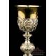 Antique Solid-Silver Chalice and Paten. France, 19th Century