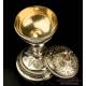 Antique Silver and Metal Ciborium. France, 19th Century