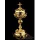 Antique Gold-Plated Solid-Silver Ciborium. France, 19th Century