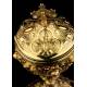 Antique Gold-Plated Solid-Silver Ciborium. France, 19th Century