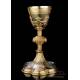 Antique Neo-Gothic Gilded Solid-Silver Chalice. Spain, Early 20th Century