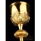 Antique Gilded Solid-Silver Chalice and Storing Case. France, Circa 1900