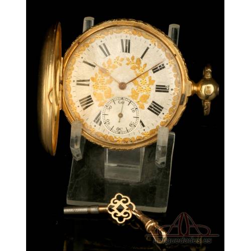 Fantástico Reloj de Bolsillo Antiguo en Oro de 18K. William Bent. Londres,  1875
