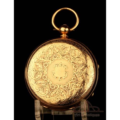 Reloj de Bolsillo Antiguo en Oro de 18K. William Bent. Londres, 1875