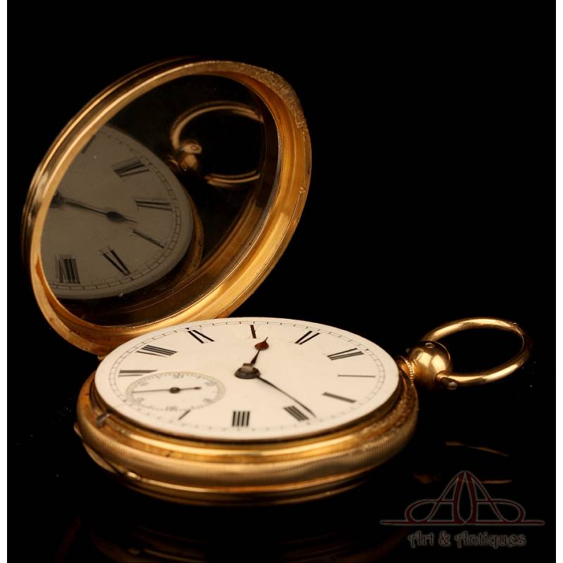 Fantástico Reloj de Bolsillo Antiguo en Oro de 18K. William Bent. Londres,  1875