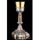 Extraordinary Antique Silver, Gold and Gold-Plated Silver Chalice. Diamond. Spain, 1900