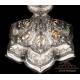 Extraordinary Antique Silver, Gold and Gold-Plated Silver Chalice. Diamond. Spain, 1900