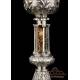 Extraordinary Antique Silver, Gold and Gold-Plated Silver Chalice. Diamond. Spain, 1900