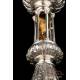 Extraordinary Antique Silver, Gold and Gold-Plated Silver Chalice. Diamond. Spain, 1900