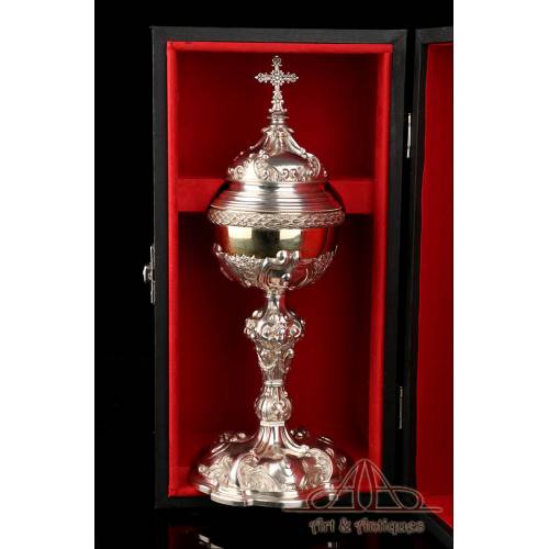 Huge Antique Solid-Silver Ciborium. 15 inches . Netherlands, 1897