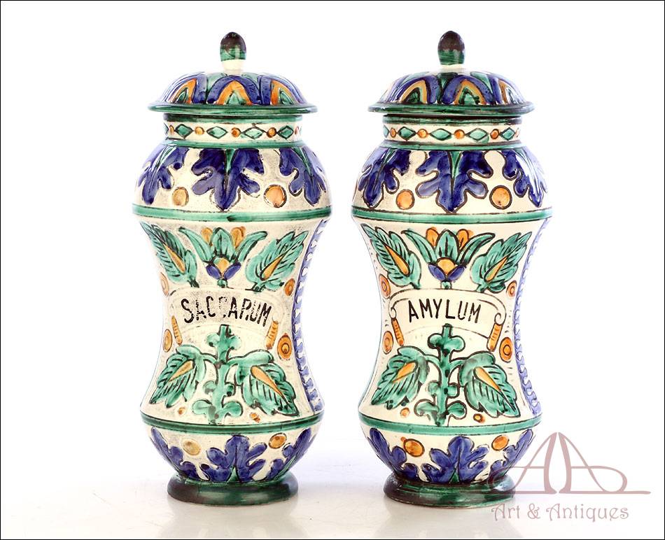 dos bonitos botes de cerámica y tape de madera - Acquista Oggetti vintage  in porcellana e ceramica su todocoleccion