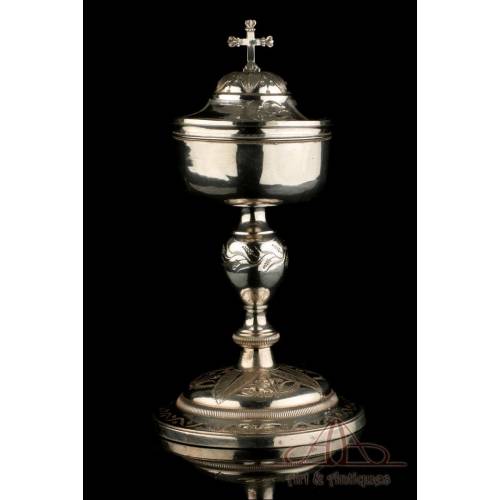 Antique Silver and Metal Ciborium. Paris, France, 1818-1838