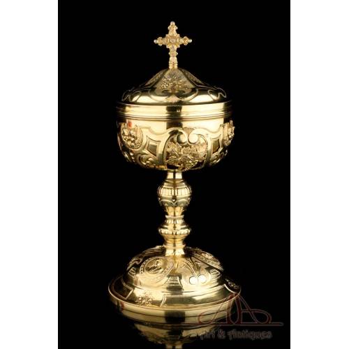 Antique Gilt-Silver Ciborium. France, Circa 1900