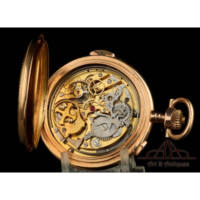 Antique Gold Minute Repeater Pocket Watch Chronometer