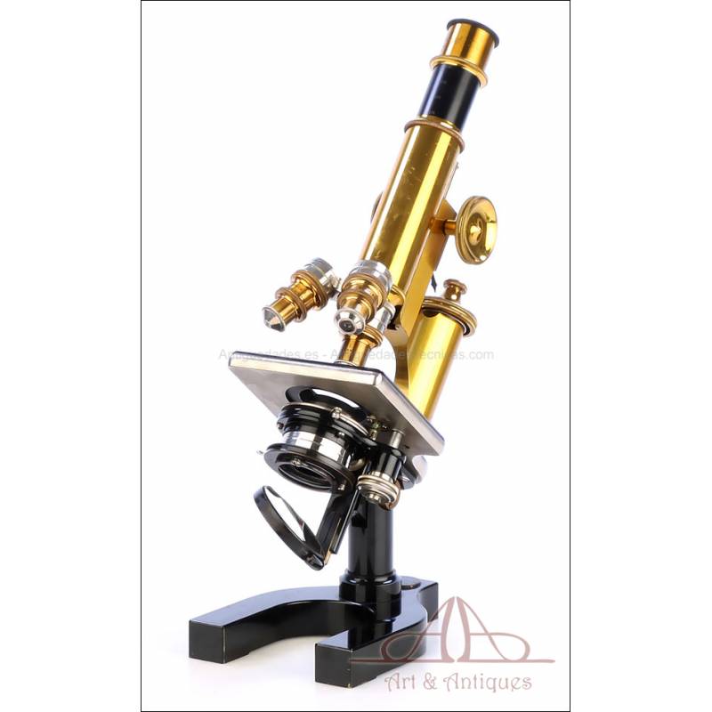 Antique Krauss, Bausch & Lomb Microscope. USA, 1910