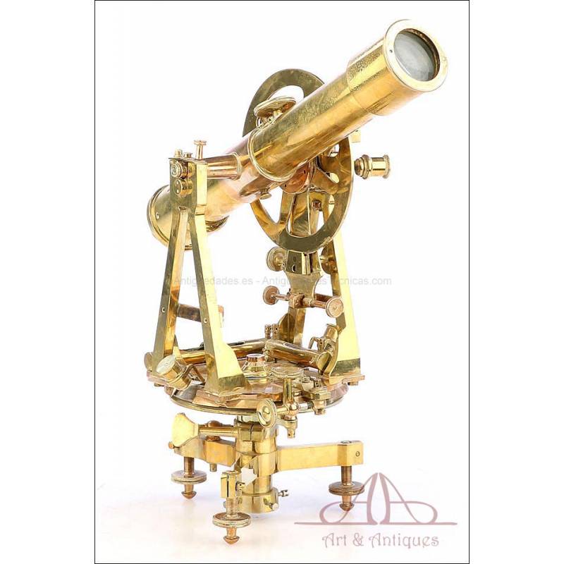 Transit or Theodolite Brass Surveyor Instrument & Case, Stanley, London