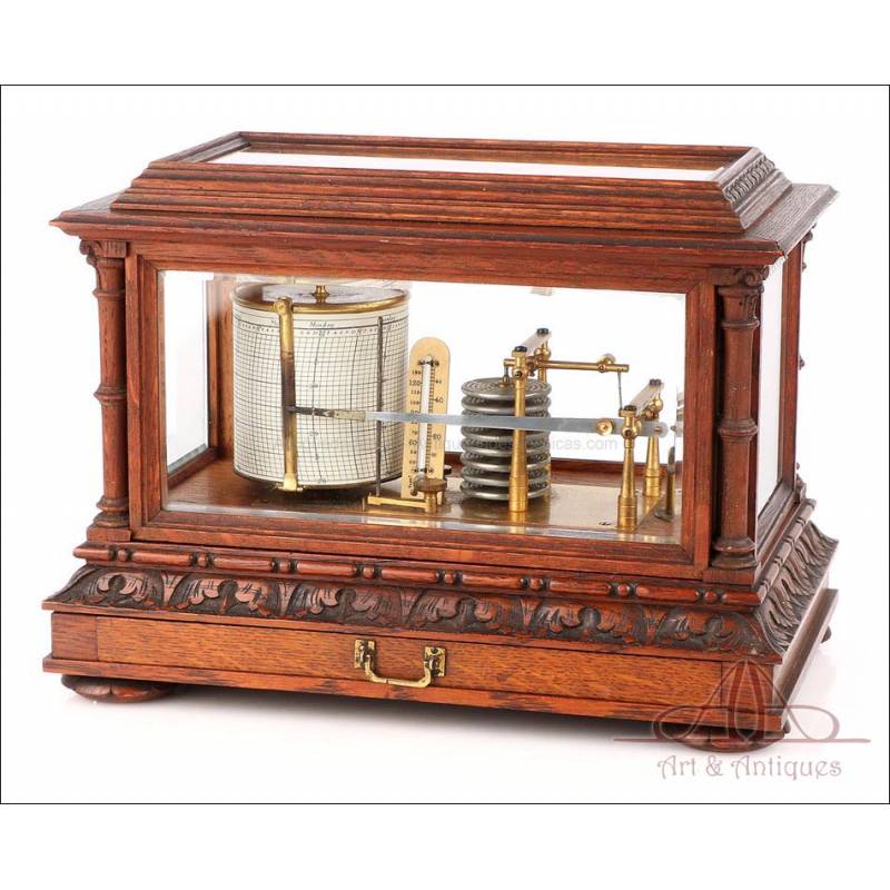 Antique and Huge English Luxury Barograph. England Circa 1880