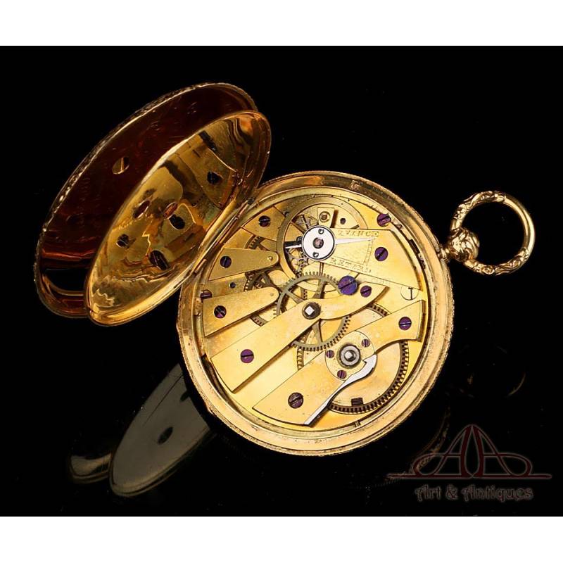 Antique 18K Gold Ladies Pocket Watch. M. Bolviller. France 1860