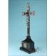 Antique Ebony and Silver Crucifix. Lier, Belgium. 19th Century