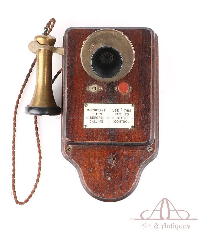 Antiguo Teléfono Intercomunicador Inglés. Inglaterra, 1920
