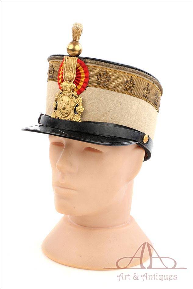 Antique Shako Model 1908 for Infantry Officer. Spain circa 1915