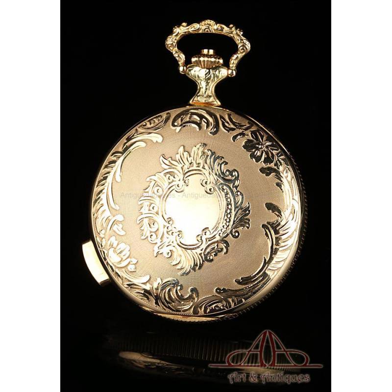 Vintage Nicolet N. Pocket Watch. 18K Gold. 5 Minute Repeater. Switzerland 1960