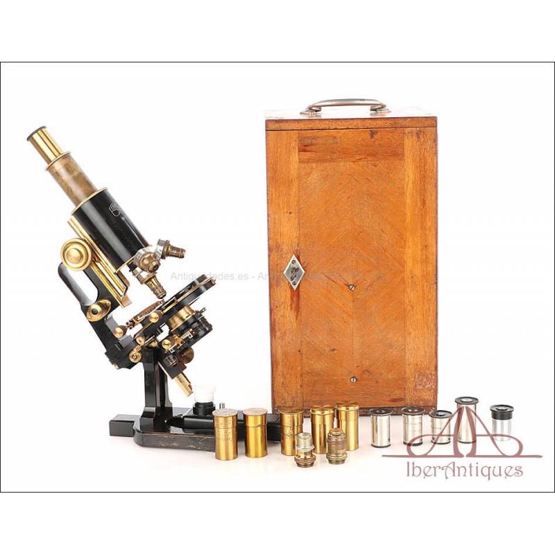 Antique 'Jug-Handle' Microscope. Carl Zeiss Jena. Germany, Circa 1920