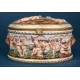 Antique Large Capodimonte Porcelain Chest. Naples, Italy, 19th Century, Circa 1860