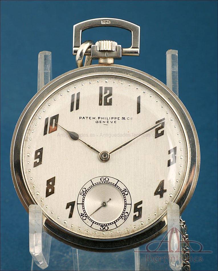 Patek Philippe Art Deco Pocket Watch. 18K White Gold. Switzerland 1930s