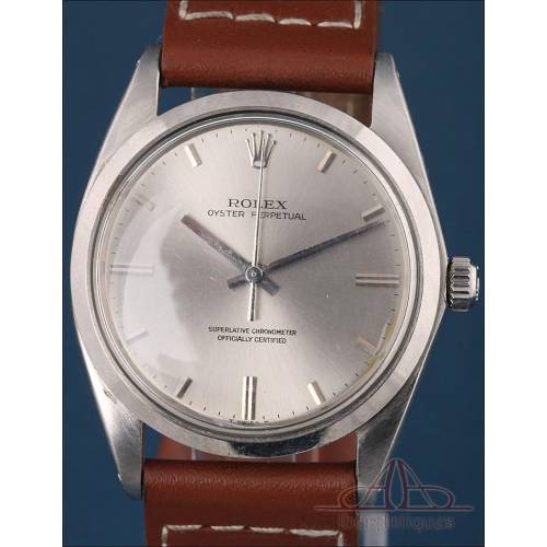 Reloj Rolex Oyster Perpetual 36. Automático. Acero. Ref 1018. Suiza, 1958