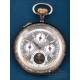 Antique Pocket Watch with Moon Phases and Calendar, Circa 1900.