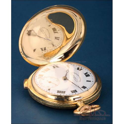 Antiguo Reloj de Bolsillo Eberhard & Co. Sonería a Minutos. Oro 18K, Ca. 1890