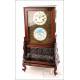 Antique English Clock for the Chinese Market with Rich Decoration and Moon Phases, Ca. 1880