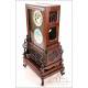 Antique English Clock for the Chinese Market with Rich Decoration and Moon Phases, Ca. 1880