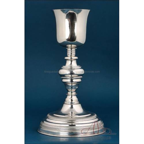 Antique Silver Chalice with Gilded Interior, Córdoba, 1889