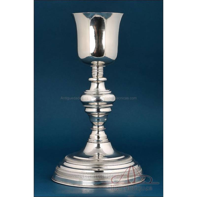 Antique Silver Chalice with Gilded Interior, Córdoba, 1889