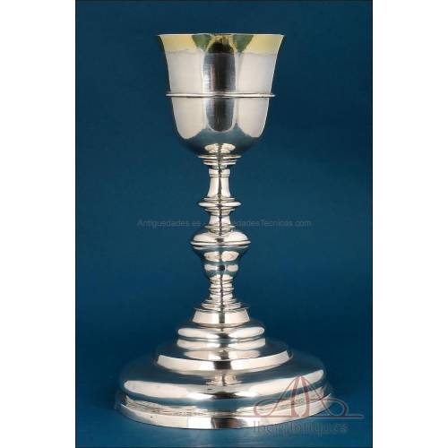 Antique Gilt Silver Spanish Chalice, 18th Century, Juan de Castro, Astorga.