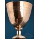 Antique Gilt Silver Chalice with Inscriptions, France 1917