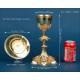 Extraordinary Antique Set of Chalice and Cruets. Gilt Silver and Enamels. France, ca. 1880.