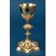 Extraordinary Antique Set of Chalice and Cruets. Gilt Silver and Enamels. France, ca. 1880.