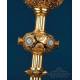 Extraordinary Antique Set of Chalice and Cruets. Gilt Silver and Enamels. France, ca. 1880.