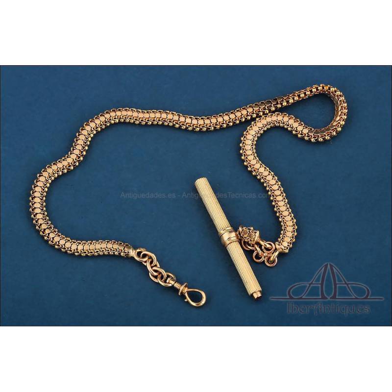 Antique 18K Gold Chain with Watch Key. Circa 1850