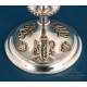 Antique Silver Ciborium with Cherub and Religious Monogram Decoration, Spain, 20th C.