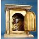 Antique Gilt Metal Tabernacle with Functional Lock, Spain, circa 1940