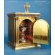 Antique Bronze and Brass Tabernacle with Key, Spain 1950