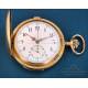 Antique 18K Gold Pocket Watch. Minute Repeater, Chronograph, Switzerland 1890