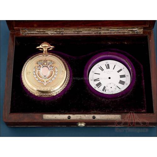 Reloj de Bolsillo Antiguo en Oro 18K Paul Jeannot, Suiza 1890