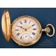 Reloj de Bolsillo Antiguo en Oro 18K Paul Jeannot, Suiza 1890